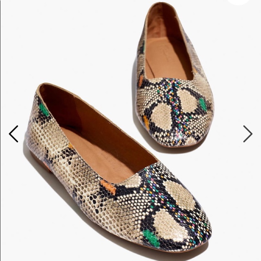Madewell Cory Flat in Snake Embossed Leather